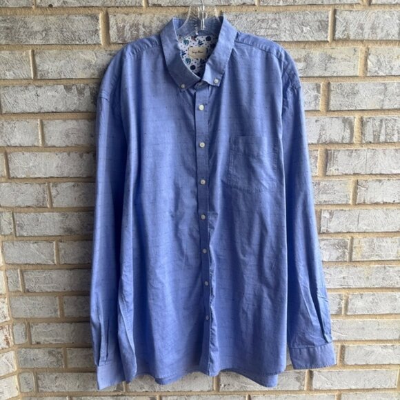 Serge Blanco Long Sleeve Button Up 100% Cotton Dress Shirt Men's Size 4XL - Picture 1 of 11